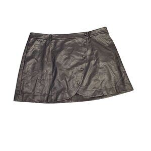 Eloquii Faux Leather Mini Skirt With Button Front Design Size 26 For Women